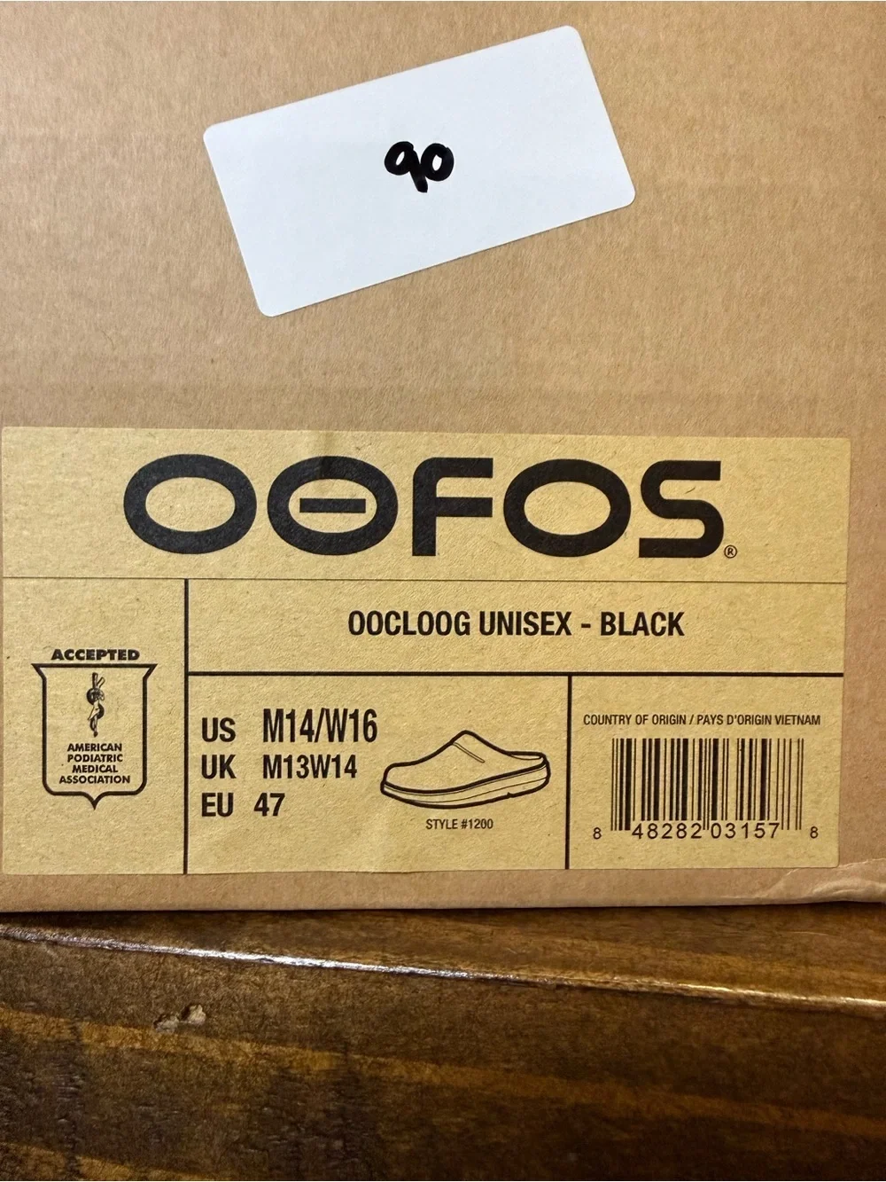 OOFOS OOcloog Unisex Black Clog Sandals Slip-On Foam Upper US Size W16, M14